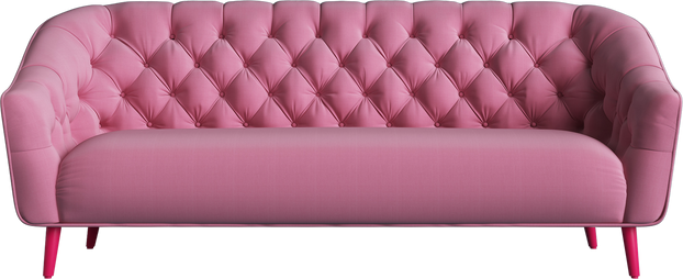 #335 Pink sofa isolated on a transparent background